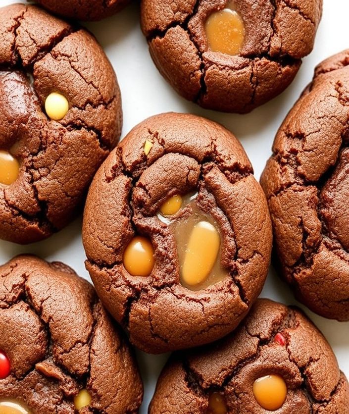 give me a creative variation of an easy brownie cookies recipe for example mint chocolate carame